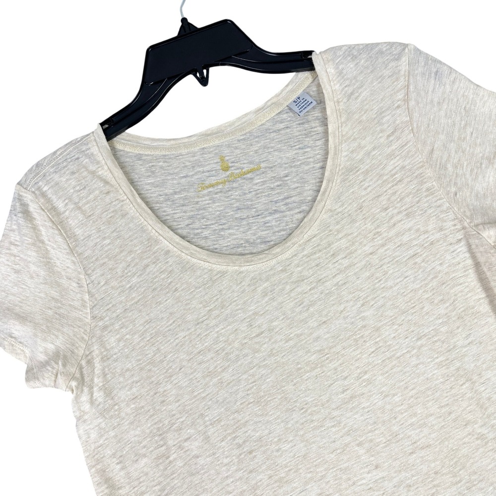 Tommy Bahama Linen Short Sleeve T-Shirt Women S Scoop Neck Breathable Resortwear